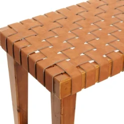 Rustic Birch Wood Bench Brown - Olivia & May -Olivia & May GUEST 99168de4 f310 40c7 b33e e524fe92f8f7