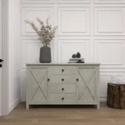 Farmhouse Wood Rectangular Sideboard White - Olivia & May -Olivia & May GUEST 997b18b1 6d31 4e3b 907c d8665810f6a5