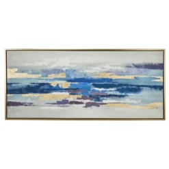 Modern Polystone Abstract Framed Wall Art With Gold Frame Blue - Olivia & May -Olivia & May GUEST 99ca05a3 264f 49db 9cc2 c761cc3b2f1d