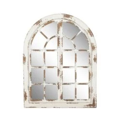 48" X 37" Farmhouse Classic Arched Window Design Decorative Wall Mirror - Olivia & May -Olivia & May GUEST 99f05472 16f9 4f36 bb5d 4f31ea095c40