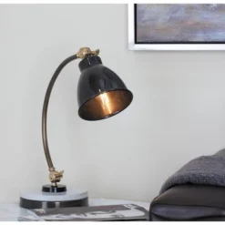 16" Metal Desk Lamp With Spotlight Shade Black - Olivia & May