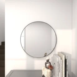 Contemporary Wood Round Frameless Wall Mirror - Olivia & May 25 Contemporary Wood Round Frameless Wall Mirror - Olivia & May -Olivia & May GUEST 9a90e384 dc27 4c09 91a4 2f4e5f074558