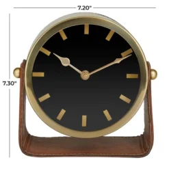 Stainless Steel Clock With Leather Stand - Olivia & May -Olivia & May GUEST 9ad491de fb99 4a91 b15c 145a25e446f3