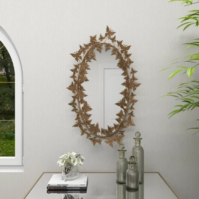 Glam Metal Butterfly Wall Mirror Gold - Olivia & May 14 Glam Metal Butterfly Wall Mirror Gold - Olivia & May - Image 12