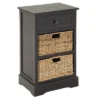 Farmhouse Wooden Chest With Wicker Basket Drawers Black - Olivia & May -Olivia & May GUEST 9b090abc e40c 42fb a646 86d05f9564c9