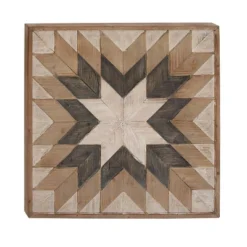 30" X 30" Wood Geometric Handmade Southwestern Wall Decor Brown - Olivia & May 11 30" X 30" Wood Geometric Handmade Southwestern Wall Decor Brown - Olivia & May -Olivia & May GUEST 9b11e239 013f 4b1d 86a8 746e98f1e9eb