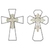 Set Of 2 Metal Cross Carved Wood Wall Decors Black - Olivia & May -Olivia & May GUEST 9b52496b 1699 41b4 8b52 6d0b1ef29a44