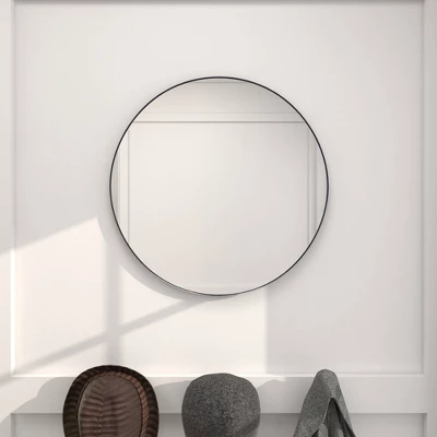 Contemporary Wood Round Frameless Wall Mirror - Olivia & May 12 Contemporary Wood Round Frameless Wall Mirror - Olivia & May - Image 10