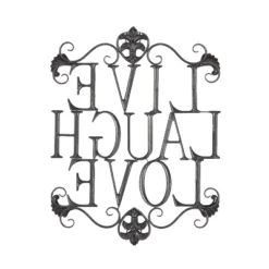 28" X 21" Traditional Metal Live Laugh Love Wall Décor Brown - Olivia & May -Olivia & May GUEST 9cb59a03 5b4c 4fc7 8341 c19981690be4