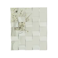 Glam Wood Geometric Wall Mirror Silver - Olivia & May -Olivia & May GUEST 9cc30e90 6df7 42f4 a518 ea6731840a42