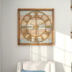 Contemporary Metal Vintage Wall Clock Brown - Olivia & May -Olivia & May GUEST 9ce90884 e12c 4e6d b34d e5f3f447ee12