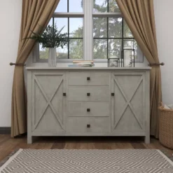 Farmhouse Wood Rectangular Sideboard White - Olivia & May -Olivia & May GUEST 9cfbc06e 5fae 4c9b 9f87 31e684a9fe6f