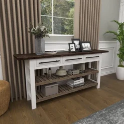 Farmhouse Wood Rectangle Console Table White - Olivia & May -Olivia & May GUEST 9d2b26a3 785a 4b31 8fcf 68932c096065