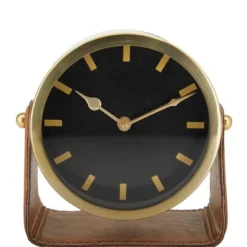 Stainless Steel Clock With Leather Stand - Olivia & May -Olivia & May GUEST 9dccbc79 8675 4c87 8944 e65d0103bae8