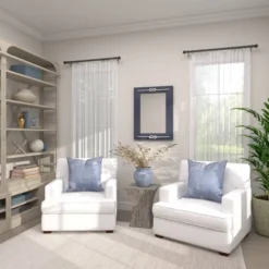 Wood Wall Mirror With Knot Detailing Blue - Olivia & May -Olivia & May GUEST 9dd0ac3b c36a 4857 88cf 97cbdd5744a7