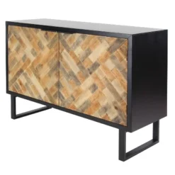 Rectangular Contemporary Mosaic Wood Cabinet Black - Olivia & May -Olivia & May GUEST 9dd1c2e5 3a0c 4f01 86a1 fdbfd68ff632