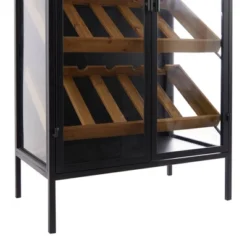 Modern Wood Standing Wine Rack Black - Olivia & May -Olivia & May GUEST 9de10348 f742 45f0 806c c4e6672bee8b