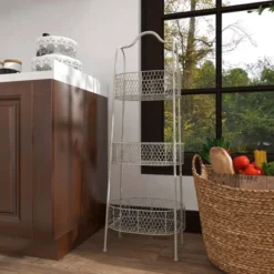 41" 3 Tier Rustic Farmhouse Iron Basket Stand - Olivia & May -Olivia & May GUEST 9e44a87e 8aaf 49d2 a6b9 0975c5a441f0