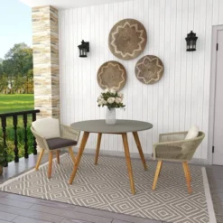 Small Round Concrete Outdoor End Table - Gray - Olivia & May -Olivia & May GUEST 9fd44a5b 45bb 4cbc 99d0 c1be30049c7c