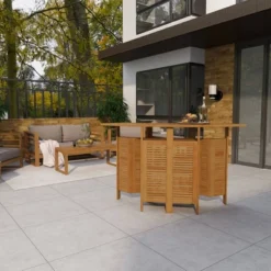 Patio Bar Table Teak - Olivia & May -Olivia & May GUEST a01bcf80 e75d 43c4 bc3a 33c468183dfb