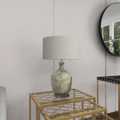 Glam Glass Table Lamp With Faux Mercury Glass Finish Silver - Olivia & May -Olivia & May GUEST a0533063 807f 42ff 9489 3bb9adc3b44a