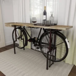 Rustic Metal Console Table Black - Olivia & May -Olivia & May GUEST a0745d22 002a 4d46 9d3e d4bdcde4c11e