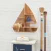 24"x21" Wood Sail Boat 8 Cubbies Wall Shelf Brown - Olivia & May: Nautical Storage, No Hooks -Olivia & May GUEST a09036e9 3922 4171 9c6e c7cb0913e1e7