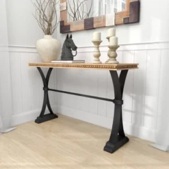 Industrial Wood Console Table Brown - Olivia & May -Olivia & May GUEST a0a3c0c6 9454 4cf8 ad25 e5643fc6dc0e