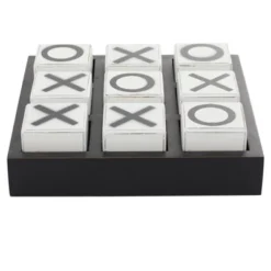 14" Contemporary Wooden Tic Tac Toe Sculpture Black - Olivia & May -Olivia & May GUEST a0f47698 0725 4370 8b21 7d2075f6ae3f