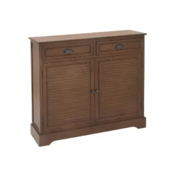 Traditional Wood Shutter Style Cabinet Brown - Olivia & May -Olivia & May GUEST a10a07fd 34ae 49fd 8c37 70f0e977c89d