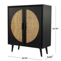 Bohemian Wood Cabinet Black - Olivia & May -Olivia & May GUEST a116f475 720f 4144 807b 011d62f14b4d