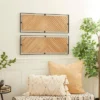 Wood Geometric Linear Carved Wall Decor With Black Frame Set Of 2 Brown - Olivia & May -Olivia & May GUEST a1465329 7175 47d4 b076 9eb230616703