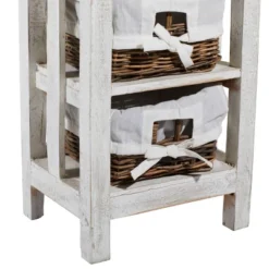 Farmhouse Mahogany Rectangular Storage Unit White - Olivia & May -Olivia & May GUEST a16d621b 6605 4d7e aefc fb4c3ffd1870