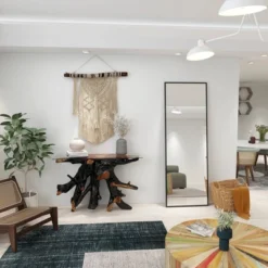 Contemporary Teak Wood Console Table Gold - Olivia & May -Olivia & May GUEST a17261a1 491b 4e9d 85b2 6356b75f64dc