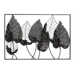 Metal Leaf Tall Cut-Out Wall Decor With Intricate Laser Cut Designs Black - Olivia & May -Olivia & May GUEST a1b5d52c cfa4 4a8e 9004 8f0074ae3d6d