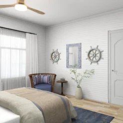 Wood Sail Boat Ship Wheel Wall Decor With Distressing Blue - Olivia & May -Olivia & May GUEST a1d2ece1 af68 4475 9d28 2787d7f4c8a8