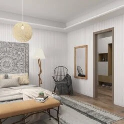 Bohemian Wood Beaded Frame Wall Mirror With Distressing Light Brown - Olivia & May -Olivia & May GUEST a1d91c36 3b81 4950 9967 fbad1f4b6e37