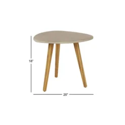 20"x18" Mid-Century Wood Outdoor Accent Table Gray - Olivia & May -Olivia & May GUEST a237e781 1a3d 4632 b8a9 afdd6d6f00b7