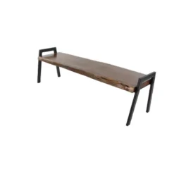 Natural Wooden Bench Brown - Olivia & May -Olivia & May GUEST a2855637 428c 4841 9e38 90a7cd684eb8
