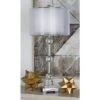 Glass Table Lamp With Drum Shade Silver - Olivia & May -Olivia & May GUEST a2d251ab 32dc 44f0 b521 8ed8b12fad47