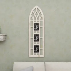 Wood 3 Slot Wall Photo Frame With Window Arch Shape Light Brown - Olivia & May -Olivia & May GUEST a34c5250 9d09 4d51 9fde 6968dd38ba03