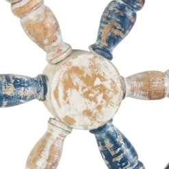 Olivia & May 22"x19" Wood Ship Wheel Distressed Two-Toned Wall Decor With Brown Accents Blue: Nautical Theme, Horizontal Orientation 11 Olivia & May 22"x19" Wood Ship Wheel Distressed Two-Toned Wall Decor With Brown Accents Blue: Nautical Theme, Horizontal Orientation -Olivia & May GUEST a35149ef 6314 4864 aef0 a62228fbb305