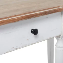 Farmhouse Half Moon Wood Console Table White - Olivia & May -Olivia & May GUEST a38914bc d7e2 484a 91ad f110880d1816