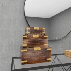 Set Of 3 Traditional Brass Inlaid Wooden Boxes - Olivia & May 31 Set Of 3 Traditional Brass Inlaid Wooden Boxes - Olivia & May -Olivia & May GUEST a4a2eb1d 413e 4a1c b04c 8efff5b49a84