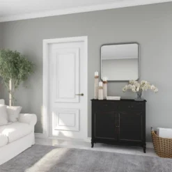 Contemporary Iron Metal Wall Mirror Gray - Olivia & May 25 Contemporary Iron Metal Wall Mirror Gray - Olivia & May -Olivia & May GUEST a4db6a50 9b40 4394 85d2 2d7cd662a283