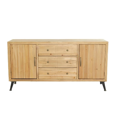 Modern Wood Sideboard Buffet Light Brown - Olivia & May 4 Modern Wood Sideboard Buffet Light Brown - Olivia & May - Image 2