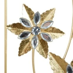 Set Of 2 Iron Metal Floral Wall Decors With Gold Frame - Olivia & May -Olivia & May GUEST a5338cbd b425 4cb6 bdfc dd7262b0fe9a
