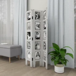 Farmhouse Chinquapin Wood Rectangle Room Divider Screen White - Olivia & May -Olivia & May GUEST a57dbe4d 3b65 4013 a620 67bf0afd191c