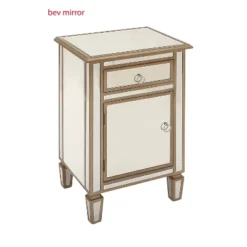 Small Glam Glass Mirrored Cabinet Beige - Olivia & May -Olivia & May GUEST a5d33406 0814 4841 a625 e198db332458