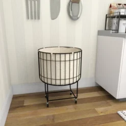 26 X 19 Contemporary Metal Storage Cart Off White - Olivia & May -Olivia & May GUEST a6299ba7 e9e6 4106 966c ccdc2227f51c